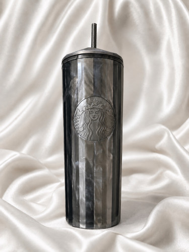 Starbucks Iridescent Black Pearl Marbled Dome Cold Cup Tumbler